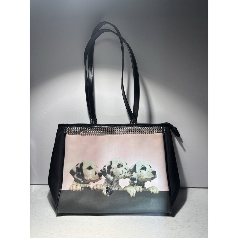 DALMATIONS BLING ELKA ACCESSORIES 2 HANDLE SHOULDER HANDBAG PURSE 3 POUCH 1 ZIP